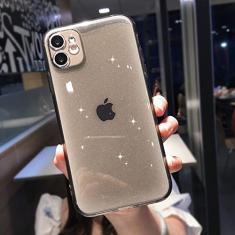 Capa de telefone transparente candy color glitter para iphone 13 11 12 pro 12 mini x xr xs max se 2020 7 8 plus 6 6s capa de silicone macio, b, para iphone 12 pro