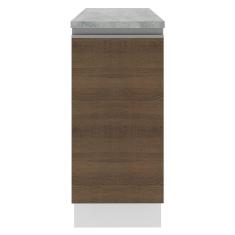 Balcão Glamy 35cm 1 Porta Branco e Rustic Madesa