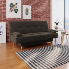 sofá cama 1,80m Flórida Suede Marrom Adonai Estofados
