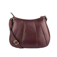 Bolsa transversal em couro liso Greice - Marsala