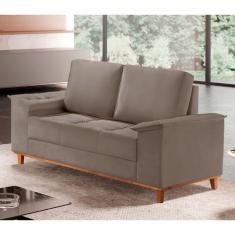 Sofá Ravena Veludo 02 Lugares D28 Meu Sofá Online B002 Veludo Capuccino