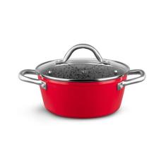 Panela MTA Profissional Antiaderente Vermelha 20cm Granito Superflon