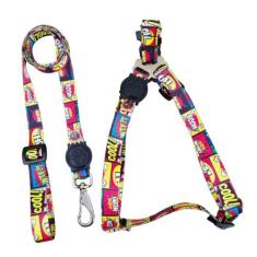 Coleira Para Cachorro Porte Grande Com Guia - Facepet, Quadrinhos, GG: