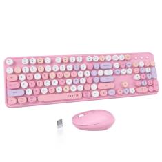 Combinação de teclado e mouse sem fio ubotie Retro Typewriter