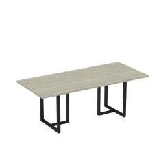 Mesa De Reunião Retangular 200x90cm Mr2000p25tub Nogueira Casablanca-preto