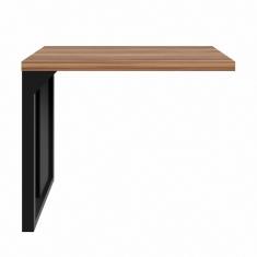 Mesa Auxiliar Direita/esquerda– Pé Quadro 90x45x73,5cm Marrom/preto