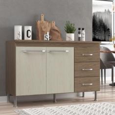 Balcão Modulado Para Cozinha Com Tampo Fidelitá Paris 120 Cm 2 Portas 