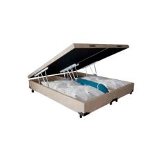Base Box Baú Queen 158x198 Suede - PH&S, Bege