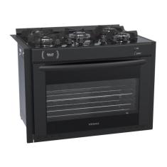 Fogao A Gas De Embutir Gaudi Prisma Vitreo Bl 5Q Preto Gas Glp