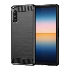 For Sony 10 III Brushed Texture Carbon Fiber TPU Case