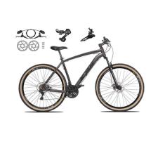   Bicicleta aro 29 Ksw Xlt 24v Câmbios Shimano Freios Hidráulicos Garfo com Suspensão Pneu Faixa Bege - Grafite