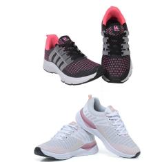 Tênis Feminino Esportivo Caminhada Academia Confortável Kit