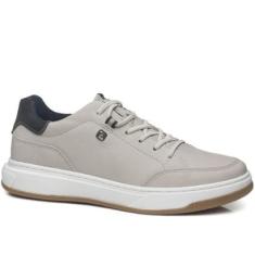 Tênis Casual Pegada Masculino em Couro Silver 111701-07-Masculino