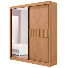 Guarda Roupa Athenas Ripado Solteiro 2 Portas 3 Gavetas D Doro Cor Cinamomo