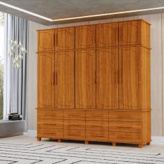 Guarda Roupas Grande Berlim 5 Portas 12 Gavetas com Maleiro