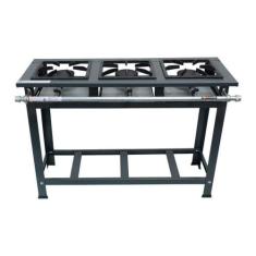 Fogão Industrial P7 3 Bocas Baixa Pressão 1QS 2QD - MetalFour