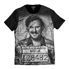 Camiseta El Patron Preso Cartel Medelin Masculina - Di Nuevo, Preto, P