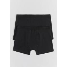 Kit 2 Cuecas Boxer com Elástico Personalizado - Hering, P, Preto