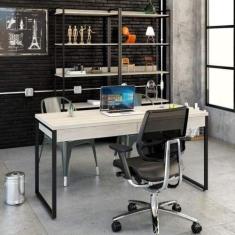 Mesa de Escritório Industrial Kuadra 2 Gavetas 150 cm - Preto/Snow - C