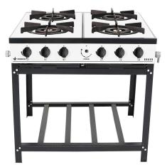 Fogão Profissional 4 Bocas Venâncio Linha Bravo Branco Br4bbr