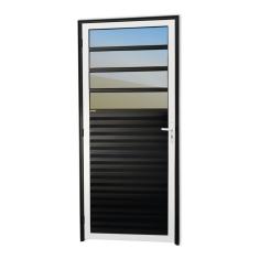 Porta De Cozinha Super Vidro Reflex 210cm X 86cm Brimak Mix Preto