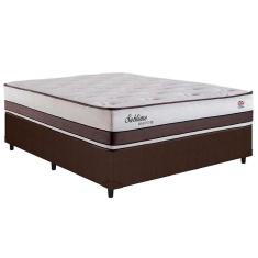Cama Box Casal: Colchão Molas Herval Maxspring Sublime + Base Crc Courano Brown(138X188)