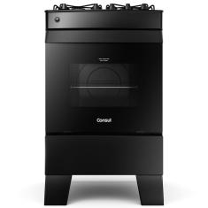 Fogão 4 bocas Preto Consul com mesa de vidro - CFO4VCE