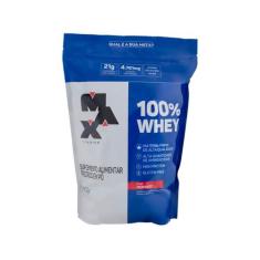 100% Whey - Refil (900g) Max Titanium, 1, 900g, Morango