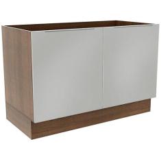 Balcão Gabinete de Pia Madesa 120 Cm 2 Portas Rustic/cinza