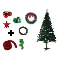 Árvore De Natal Decorada 1,80 Cm 320 Galhos Com 7 Itens
