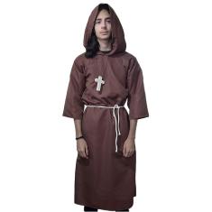 Fantasia de Padre Franciscano Infantil com Crucifixo