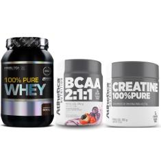 Whey Protein 900G Probiotica + Bcaa Em Pó + Creatina - Atlhetica - Pro