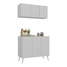 Kit Armário de Cozinha Aéreo e Balcão 3 Portas Retrô Multimóveis MP2168