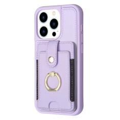 Capa de couro com suporte de anel para cartões Solt para iPhone 14 Pro Max 13 12 11 XS XR 6 7 8 Plus SE 2022 2022 Capa de telefone tipo carteira, roxa, para iPhone 11 Pro