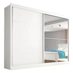 Guarda Roupa Casal Flex 2 Portas Com Espelho Verona Plus – Made Marcs - Branco Acetinado