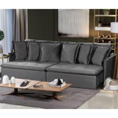 Sofá Modular 6 Lugares Olinda 2.90 MT com Molas Retrátil e Reclinável 