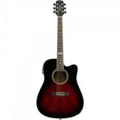 Violão GIANNINI Eletroacústico Dreadnought Folk Cutaway Aço GF-1D CEQ Brown Red Burst