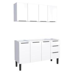 Cozinha Completa Gabinete Para Pia 150cm e Armário Aéreo Jupter Cozima