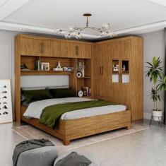 Guarda Roupa Casal Modulado 4 Portas com Cama Hércules 4 Portas e 4 Ga