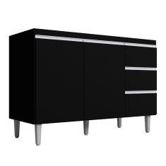 Balcão Para Pia Andréia 120 Cm 2 Portas Preto Ajl