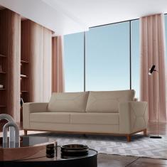 Sofá Roma 3 Lugares Bouclê 2,20cm X 90cm X 85cm Bege