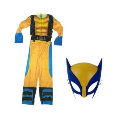 Traje de Cosplay Wolverine para Crianças - Fantasia X-Men de Luxo para