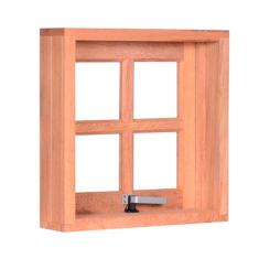 Kit Porta de Madeira 2 Vitrôs Esquerda 213cmx156cmx12cm PE28 Esel Natural