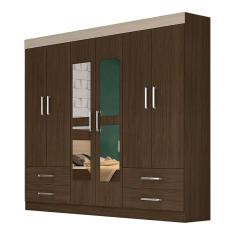 Guarda-roupa Carioca Móveis Hércules Gold com 6 Portas, 4 Gavetas e Espelho