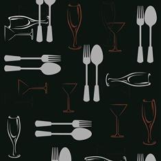 Papel De Parede Adesivo Lavável Mesa De Jantar 15m