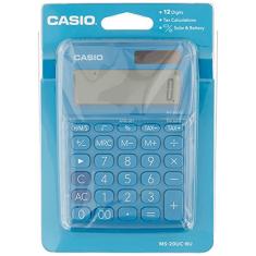 Casio MS-20UC Calculadora Compacta de 12 Dígitos, Azul, 149.5 × 105 × 22.8 mm