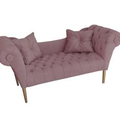 Namoradeira Recamier Sofá Decorativo 02 Lugares Dubai Rose - LM DECOR