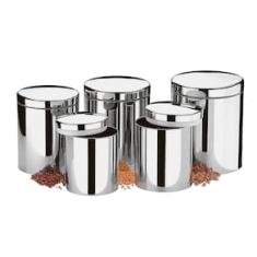 Conjunto de Potes Brinox Suprema Para Mantimentos Inox - 5 Peças