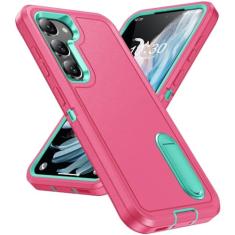 Capa protetora forte de camada dupla para Samsung Galaxy S23 Ultra S24 Plus 5G S22 Ultra A15 A54 A14 A13 A53 A04S Capa, Rosa Vermelha, para Galaxy S24 ultra