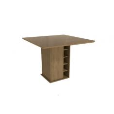 Mesa De Jantar Kappesberg Com Tampo De Madeira E Vidro 1,05m